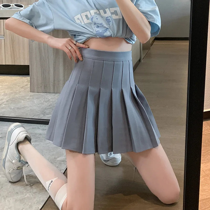 Women Pleated Zipper Girls Dancing Mini Skirts