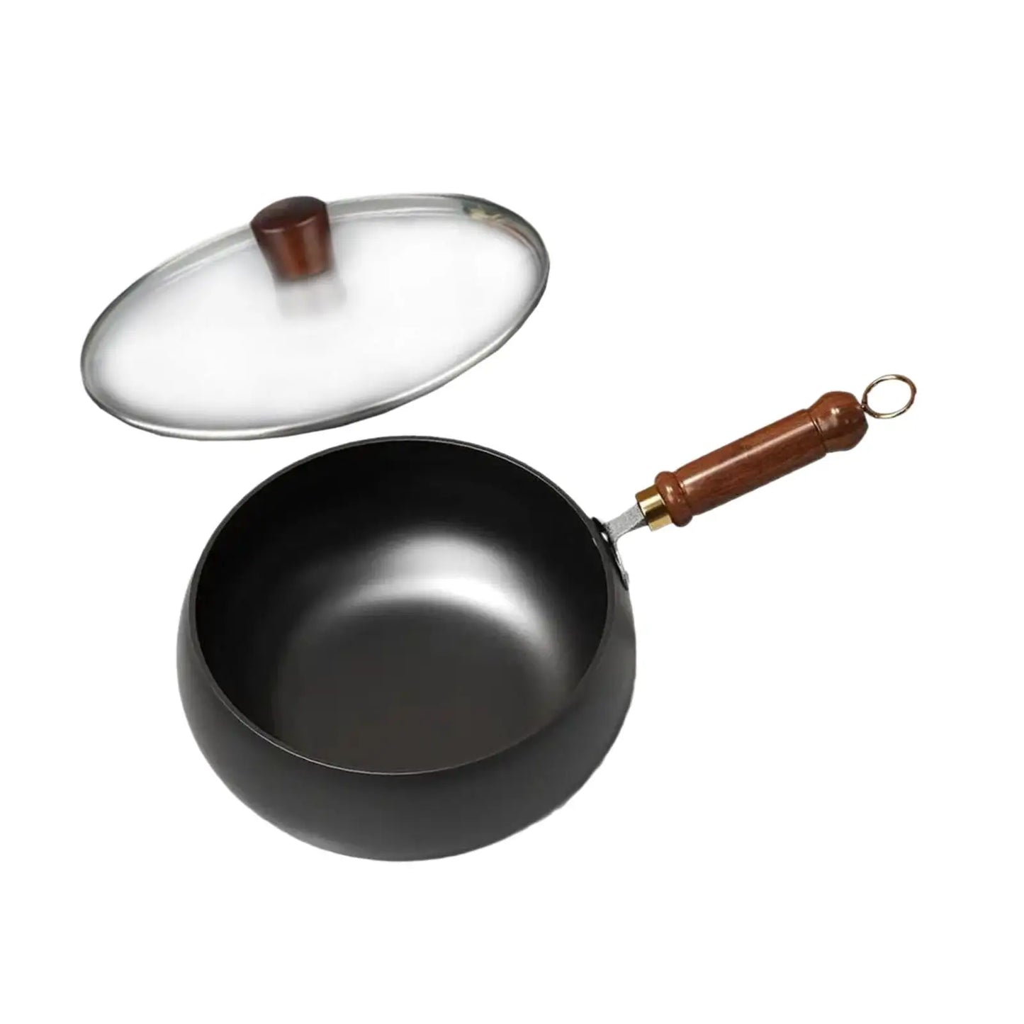 Nonstick Wok No Coating Gas Boiling Stir Fry Pan for Restaurant Camping Home Stovetop Induction Cooker Cookware Pots Cooking