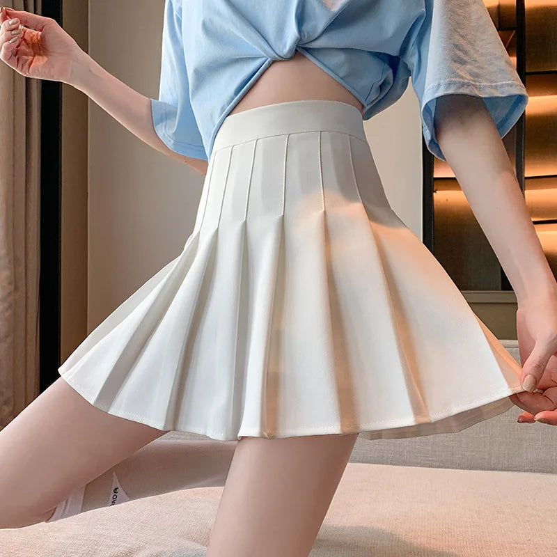 Women Pleated Zipper Girls Dancing Mini Skirts
