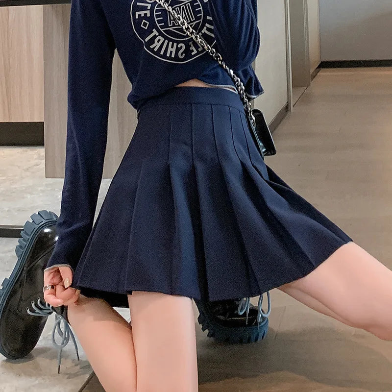 Women Pleated Zipper Girls Dancing Mini Skirts