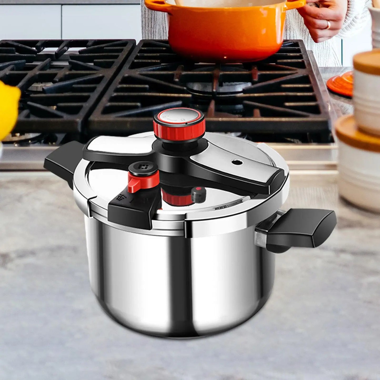 4L/6L/8L/10L/12 L Professional Stovetop Pressure 304 Stainless Steel Fast Heating Cooking Pot for Camping Family Household