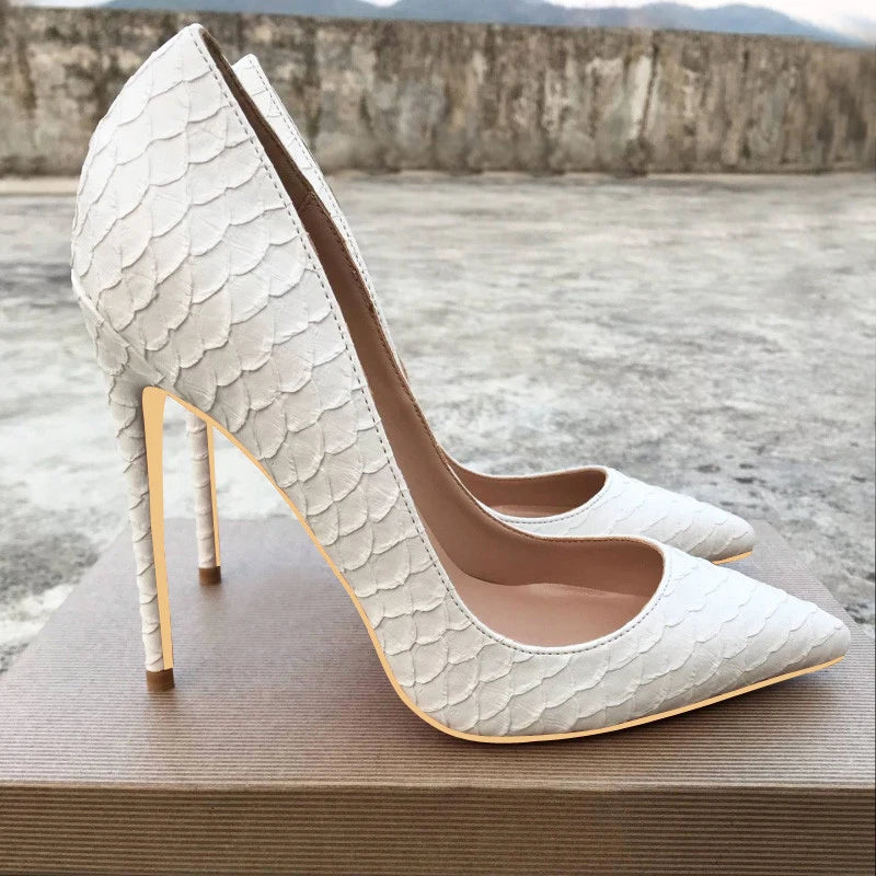 Crocodile-Effect Women Sexy Pattern Stiletto High Heels