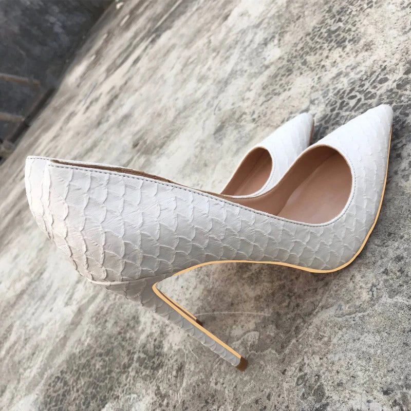 Crocodile-Effect Women Sexy Pattern Stiletto High Heels