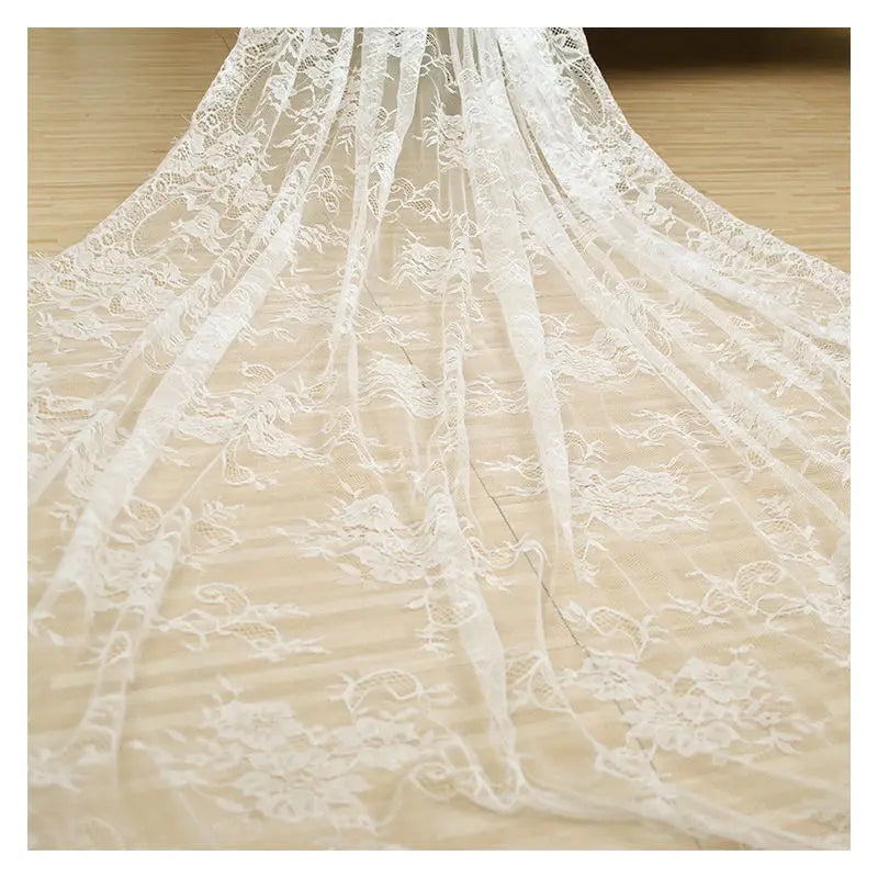 300*150CM White Lace Fabric For Table Cover Lace Decorative Tablecloth Dining Cloth Textile Wedding Party Home Decor