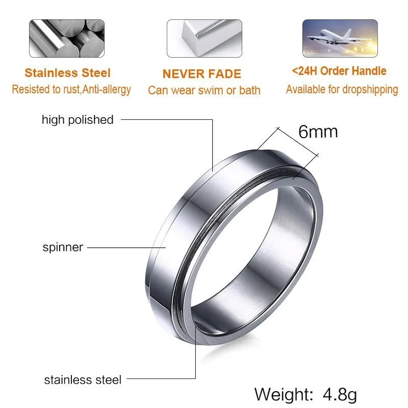 Unisex Personalized Spinner Ring