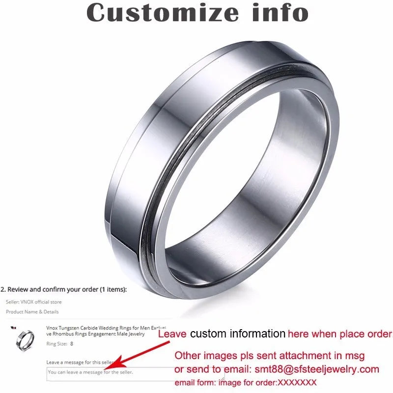 Unisex Personalized Spinner Ring