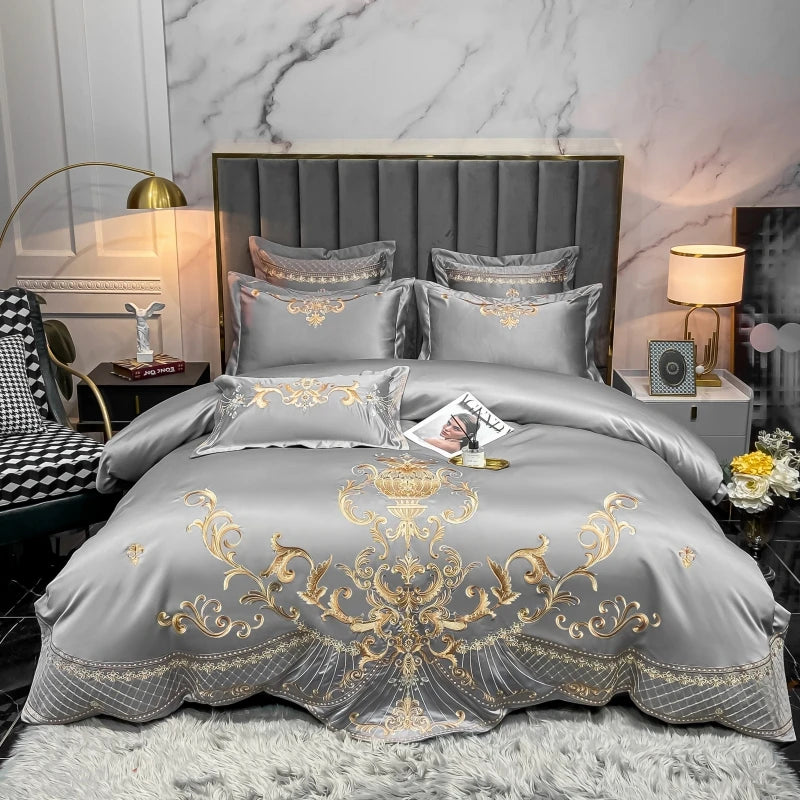 Luxury Royal Gold Embroidery Bed Set
