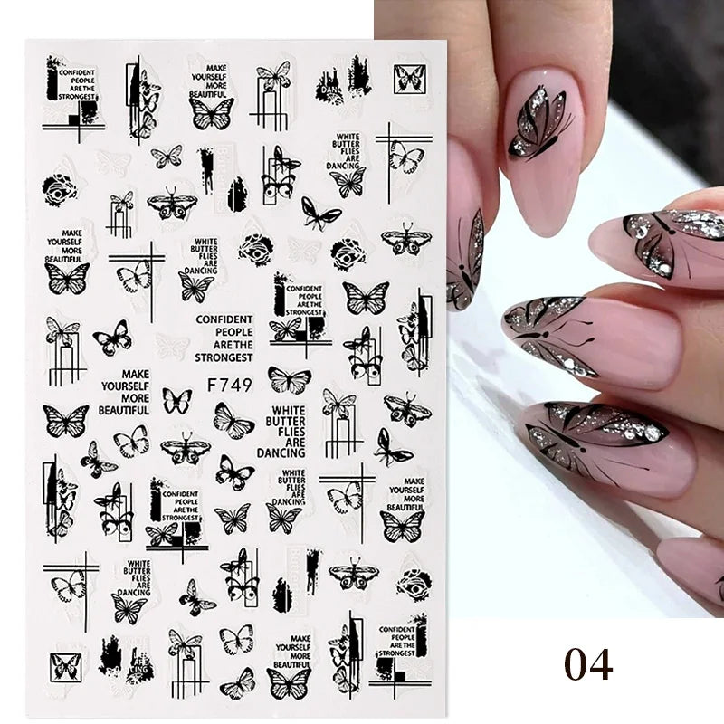 3 D White Bow knot Flower Nail Art Sticker