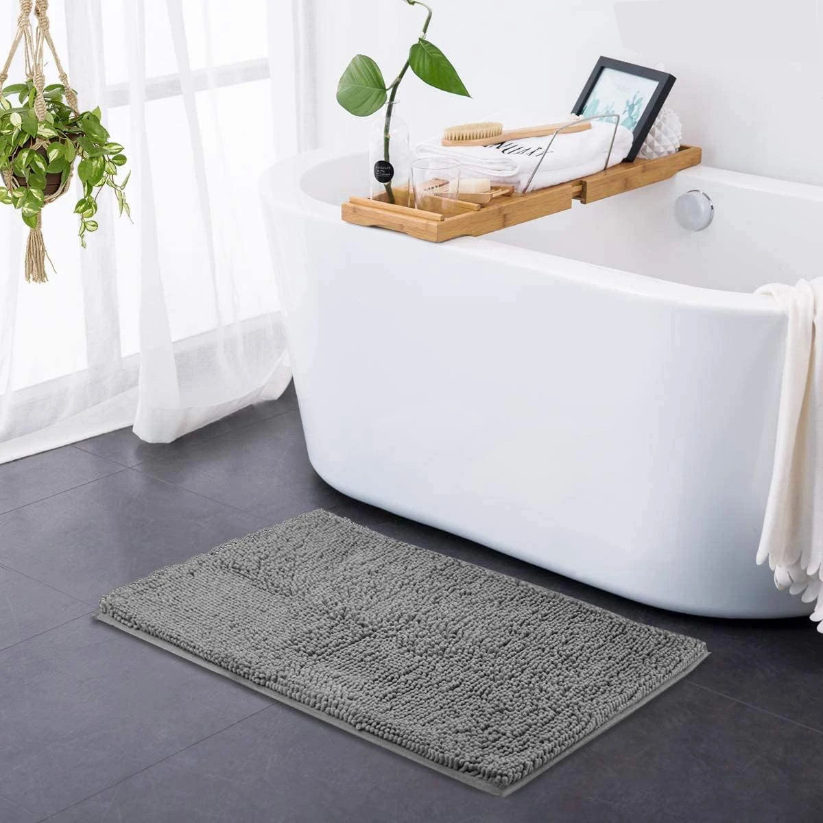 Chenille Absorbent Soft Plush Bath Mat