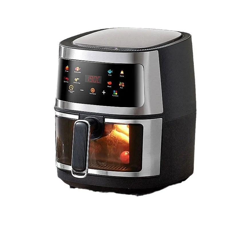 8L air fryer can be seen at home 110V-220V intelligent air fryer multi-function fried chicken leg fryer without oil smoke
