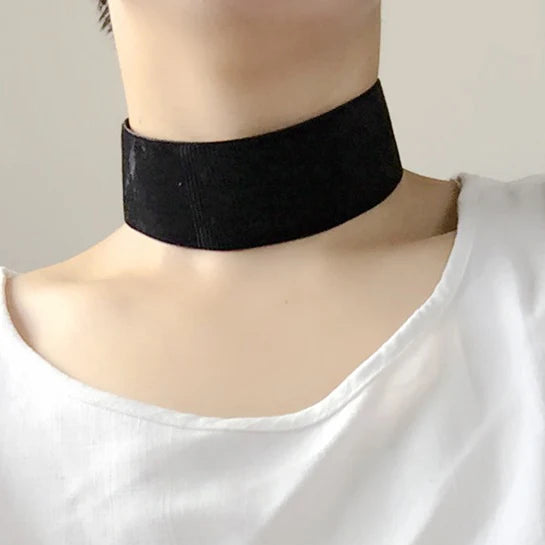 Punk Gothic Soft Black Velvet Choker