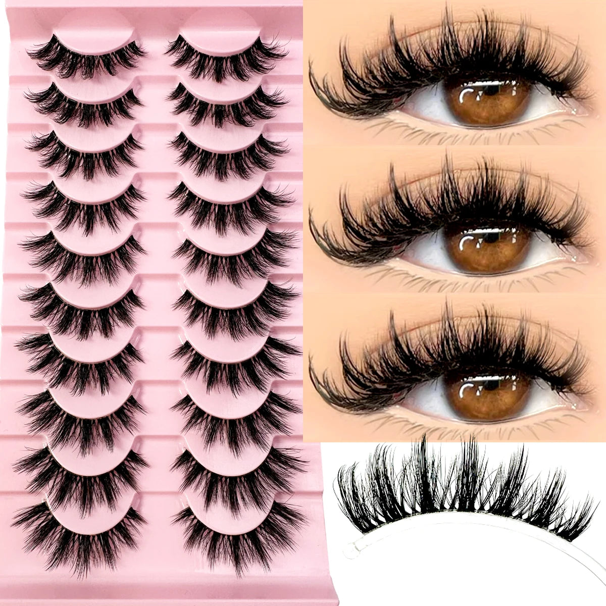10 Pairs Natural Long Transparent Eyelashes