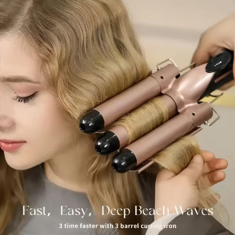 Electric Curling Stick Egg Roll Korean Style Water Ripple Perm Three-tube Curling Iron Wave Waver Styling Tools Hair Styler Wand