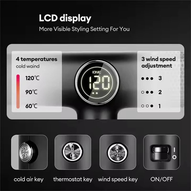 Professional 1800W High Power Speed Negative Ionic Hair Blower Dryer Electric Salon Hot And Cold Air Hair Dryer With Diffuser