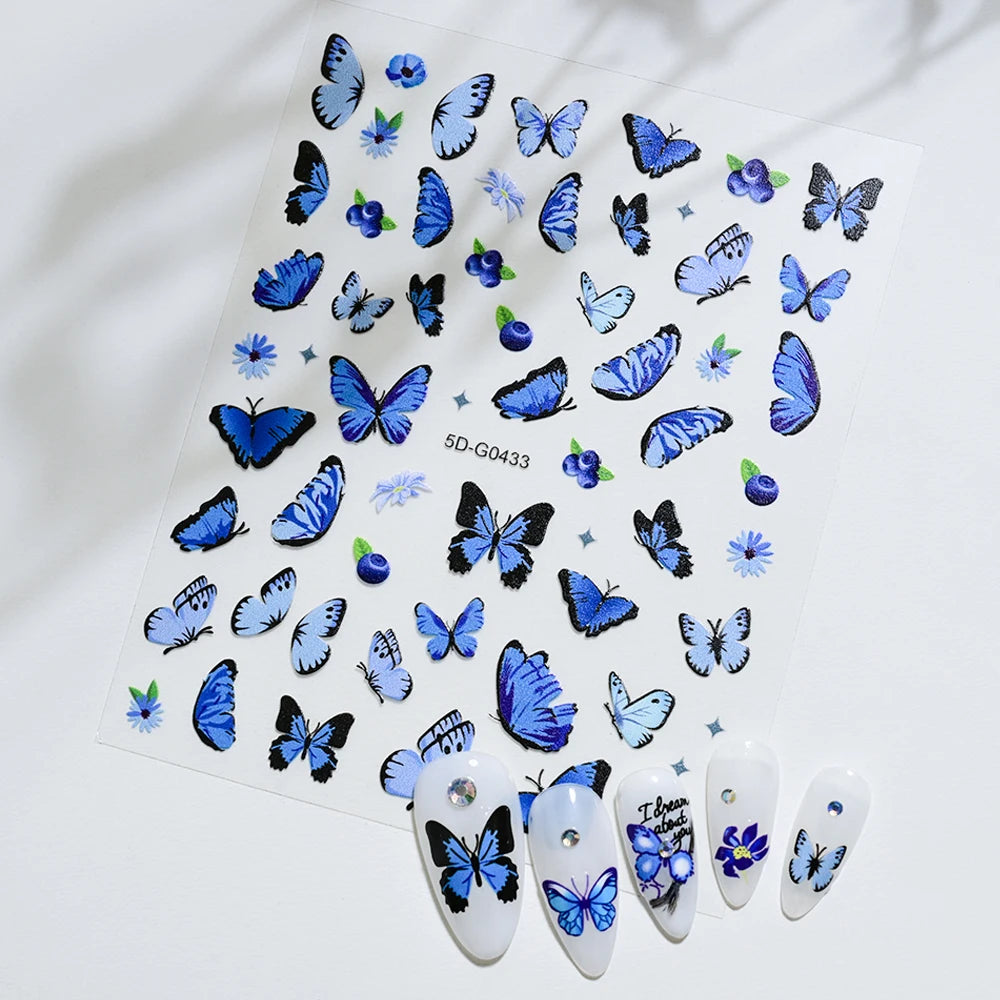 5 D Macron Flower/Fruit Nail Charms Sticker