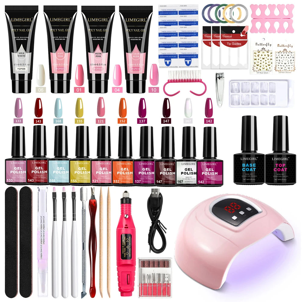 Limegirl Nail Gel Polish Kit With USB UV Lamp