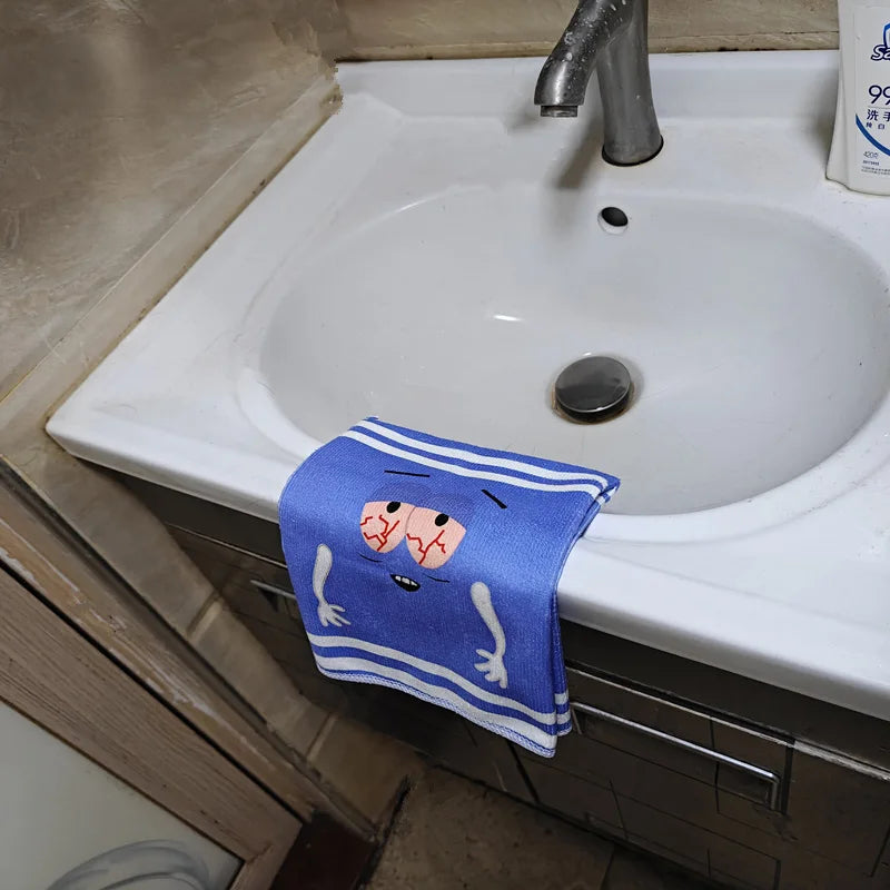 Cartoon Expression Soft Towel Cute Printing Quick-drying Double-sided Velvet Absorbent Towel Bath Wash Face Towel For Children