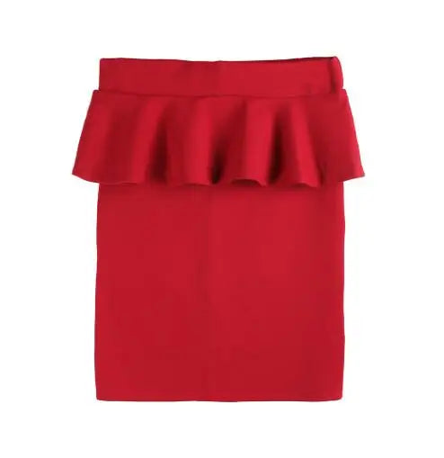 Women Ruffles Slim Stretch pencil Skirt