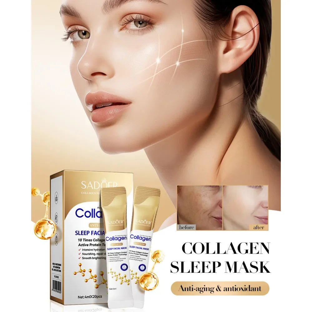 30pcs Collagen Sleeping Facial Masks