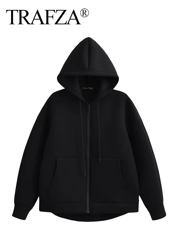 Women's Zipper Double Pocket Jacket Top