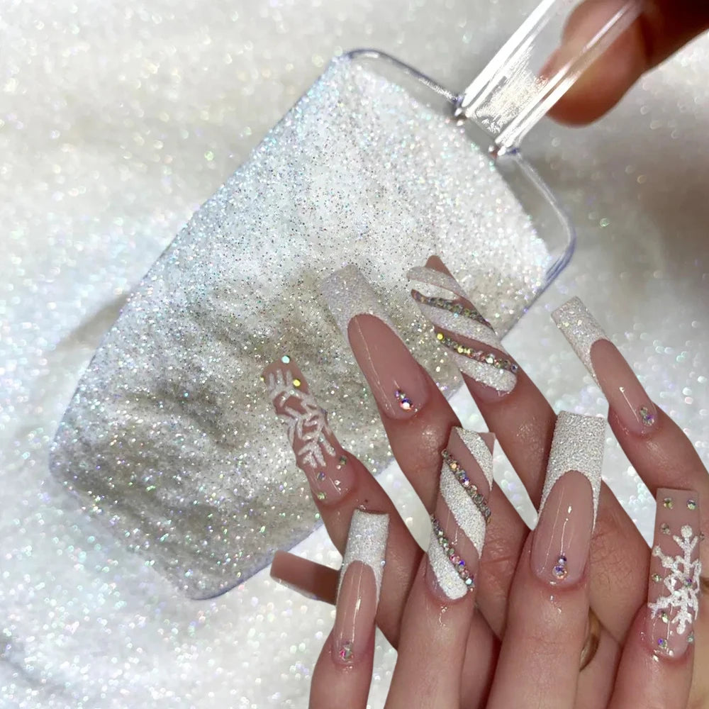 Glitter Snow White Nail Art Sugar Powder