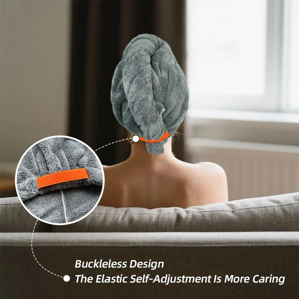 Wide tailed dry hair cap