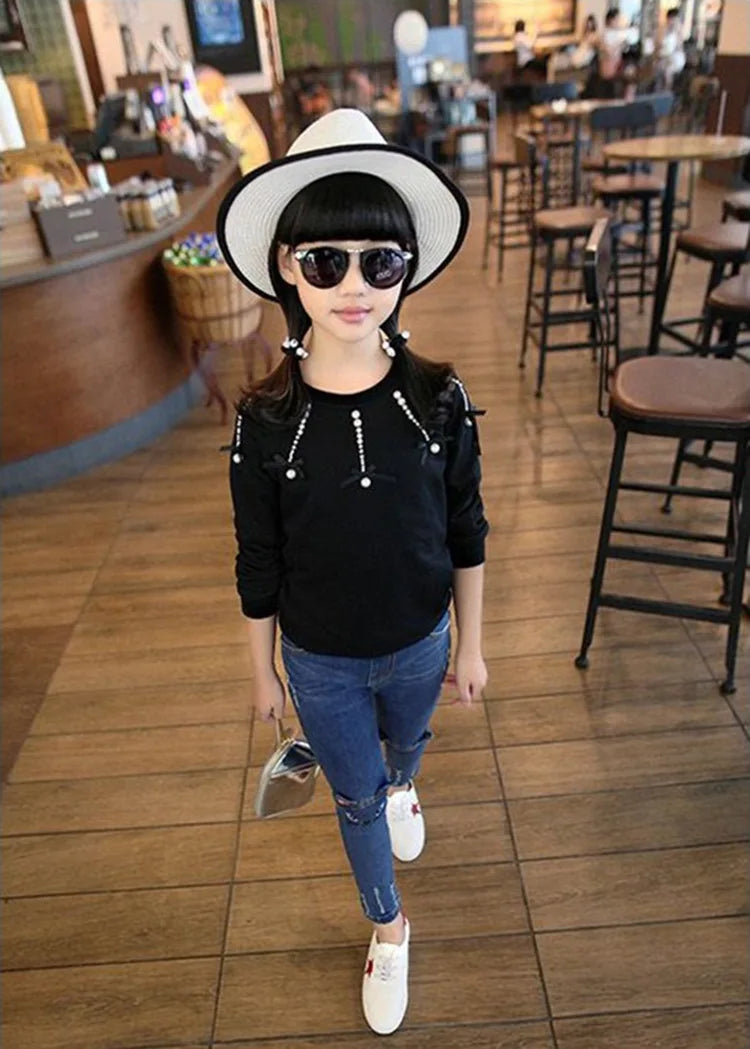 Casual Denim Long Fashion Kids Skinny Trousers