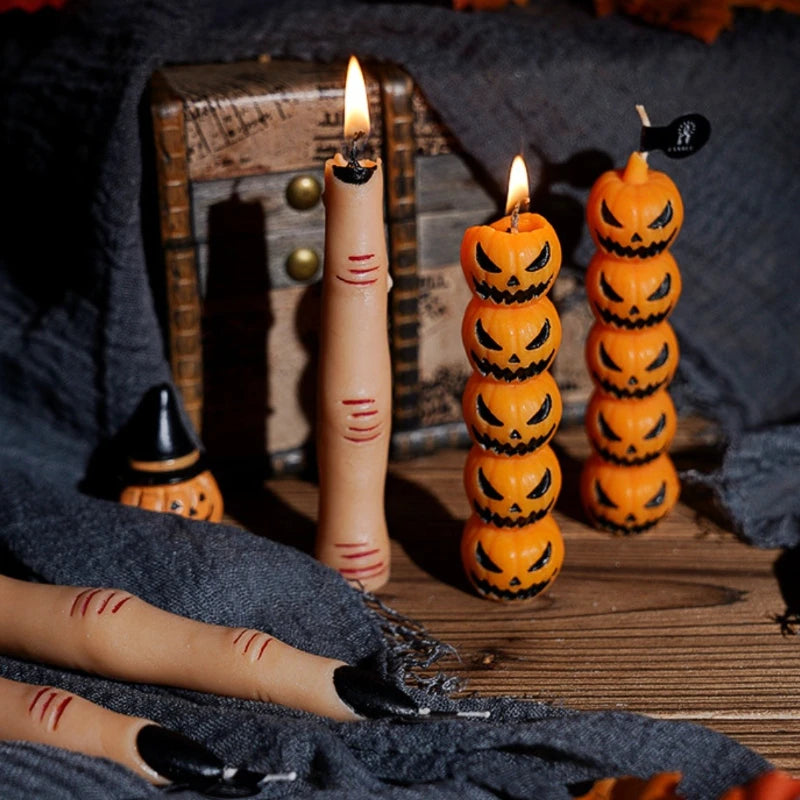 Halloween 2025: Scented Pumpkin Candles with Skull Design - Perfect Decorations for Festive Parties, Ideal Ornaments & Gifts