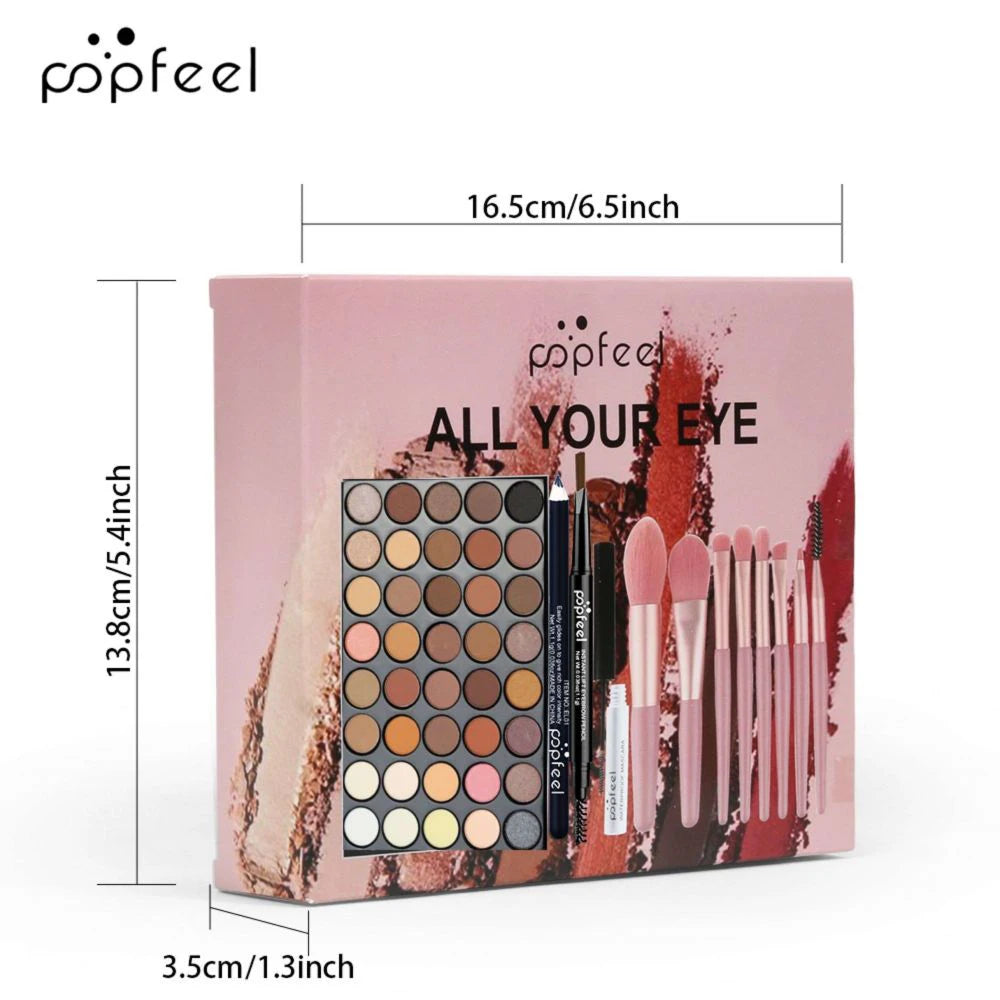 Eye shadow Palette Eyebrow Pencil Eyeliner Pen Mascara Brushes