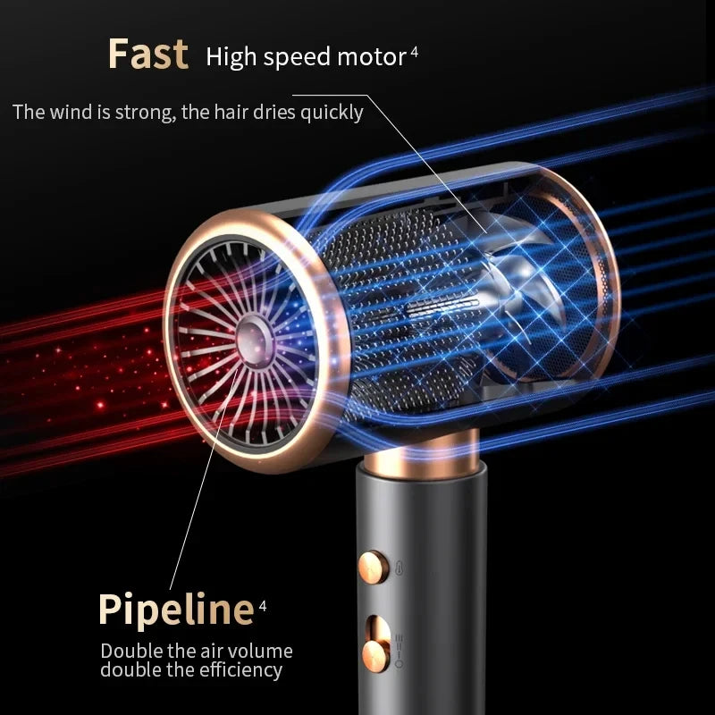 Salon Hair Dryer 2000W Professional Hot Cold Air Brush Negative Ionic Blow Dryer Strong Power 5th GearHairdryerblowdryerwithcomb