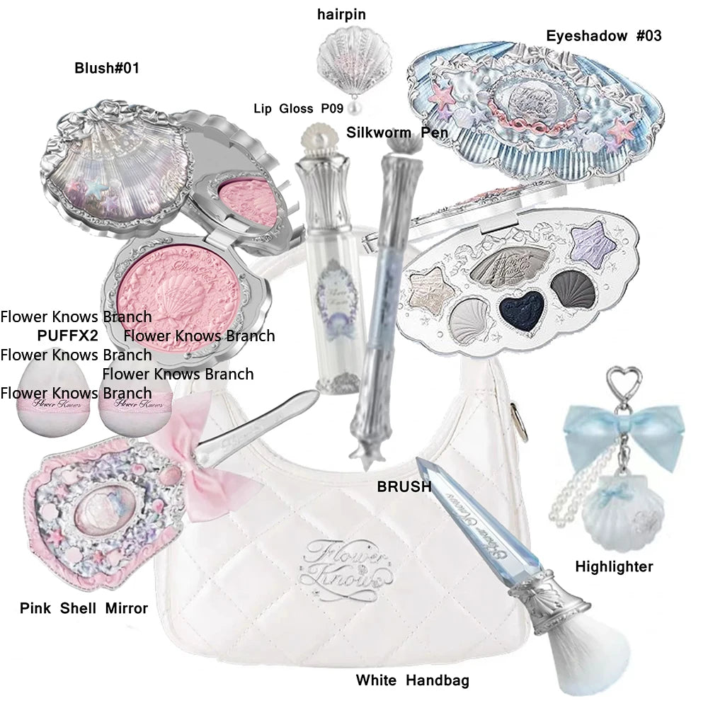 Flower Makeup Eye shadow Highlighter Powder Blush Lip Gloss Kit