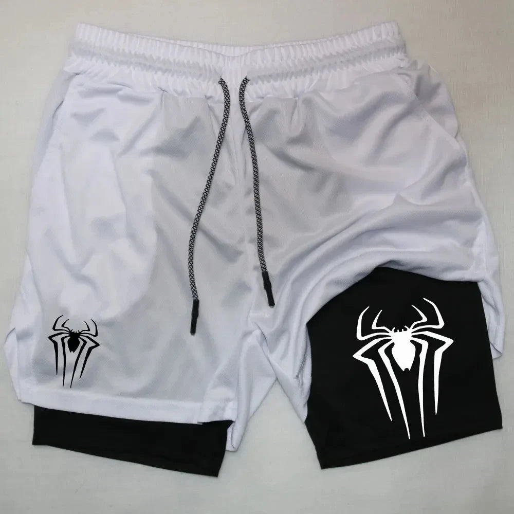 Men Spider Printed GYM Casual Sports Shorts