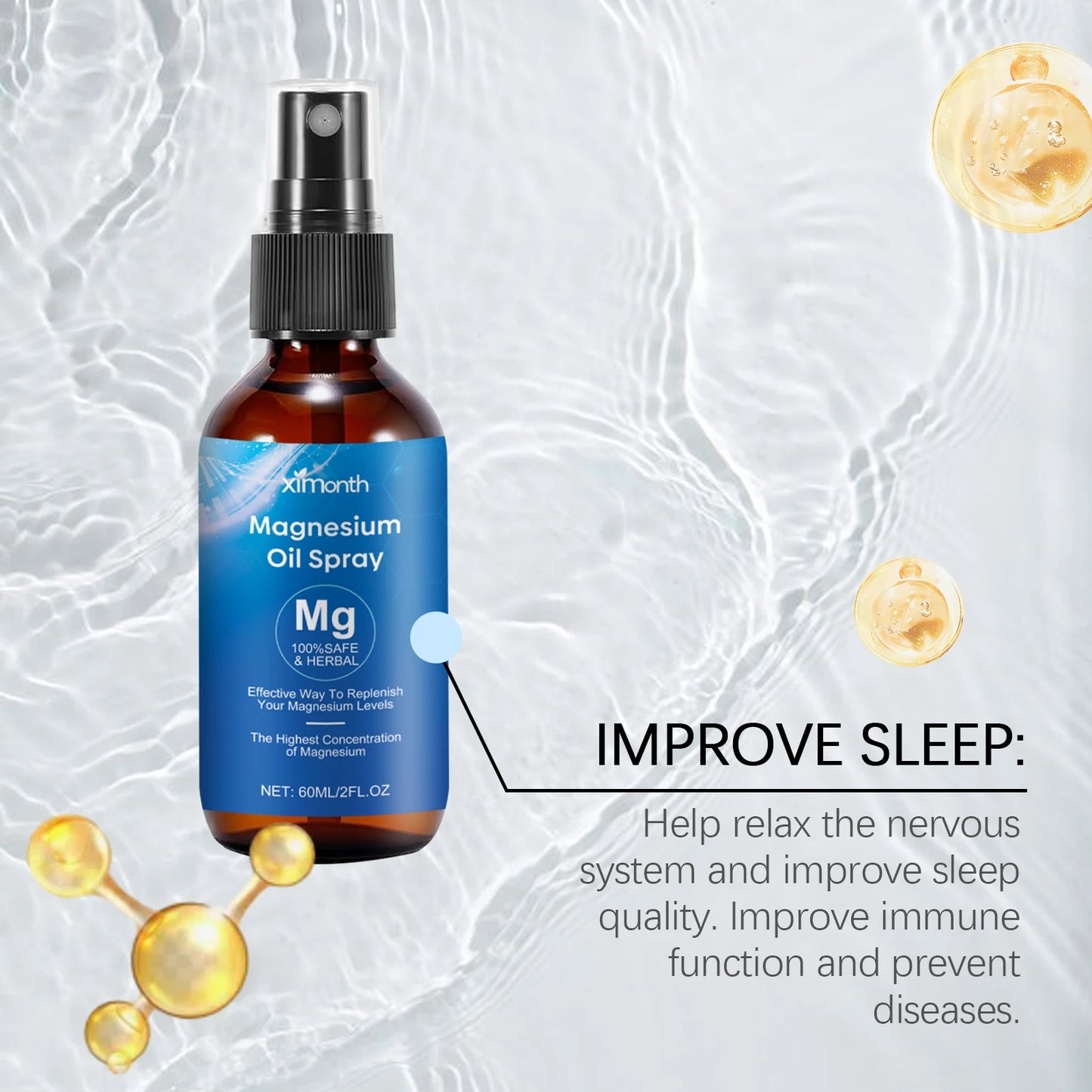 Essential Oil Magnesium Spray Relieves Muscle Body Pain