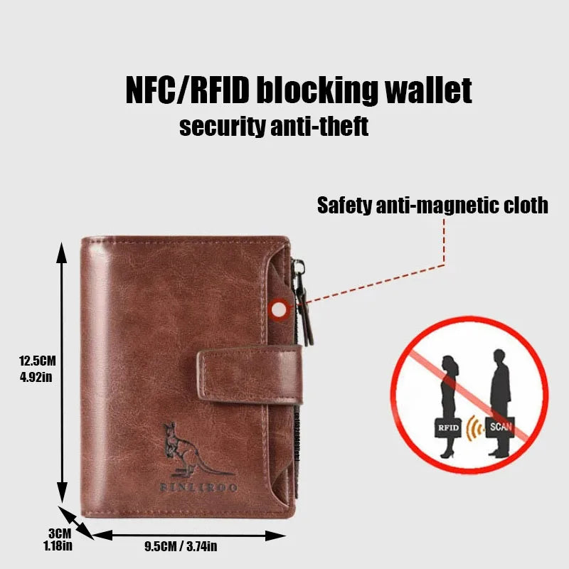 Leather Men's Luxury Zipper wallet