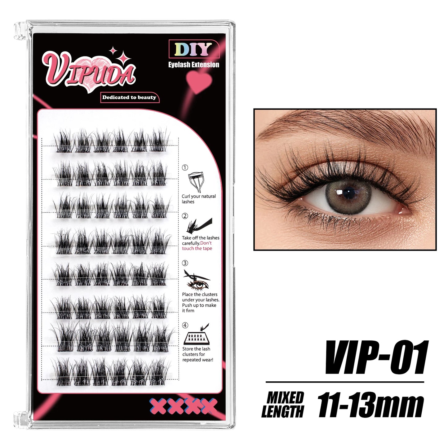 Adhesive Cluster Lashes Press on