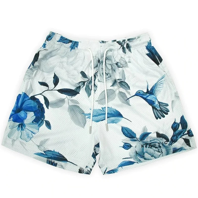 Summer new hip hop Rose Design Casual Shorts