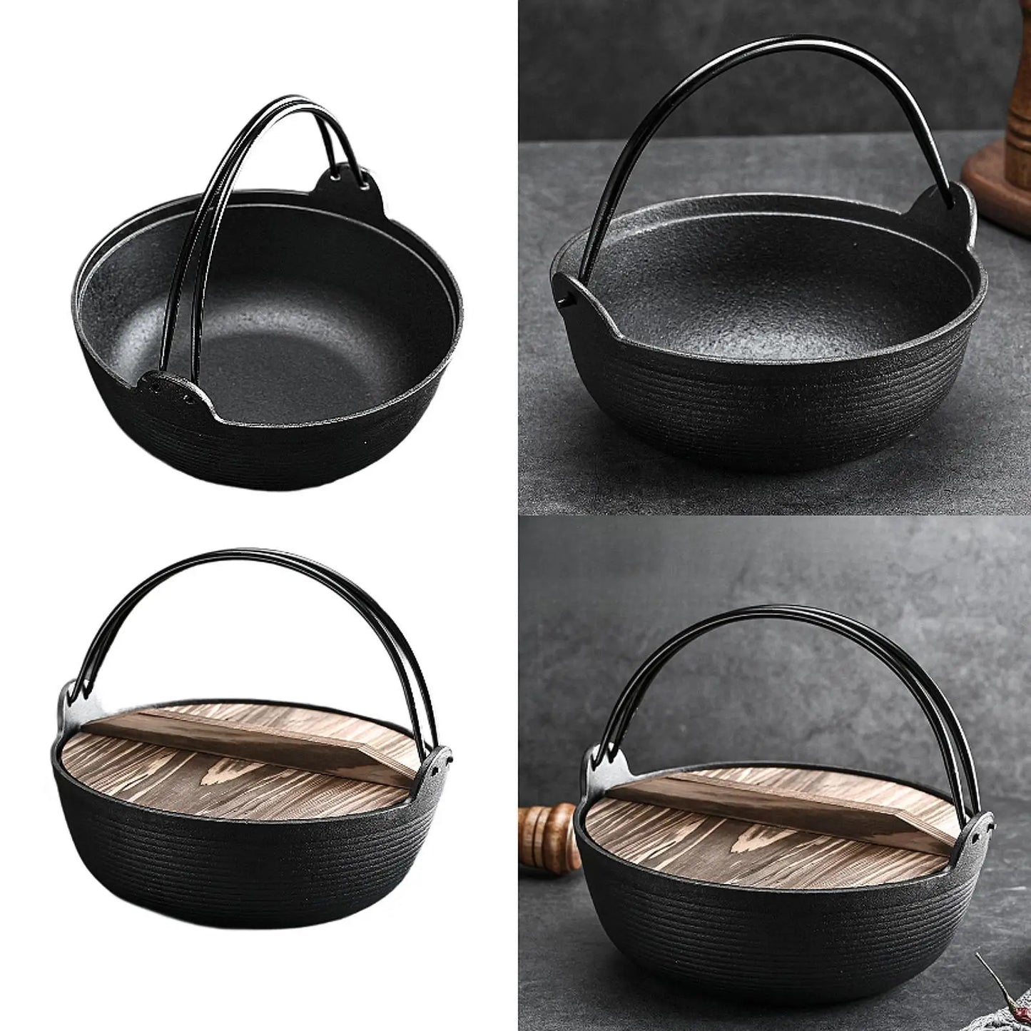 Sukiyaki Nabe Pot Japanese Design Cookware Tableware Easy Cleaning Utensil Cooking Pot Stockpot for Outdoor Restaurants Stews