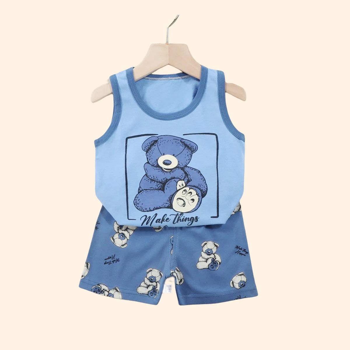 2 PCS Children Vest Suit T-Shirts