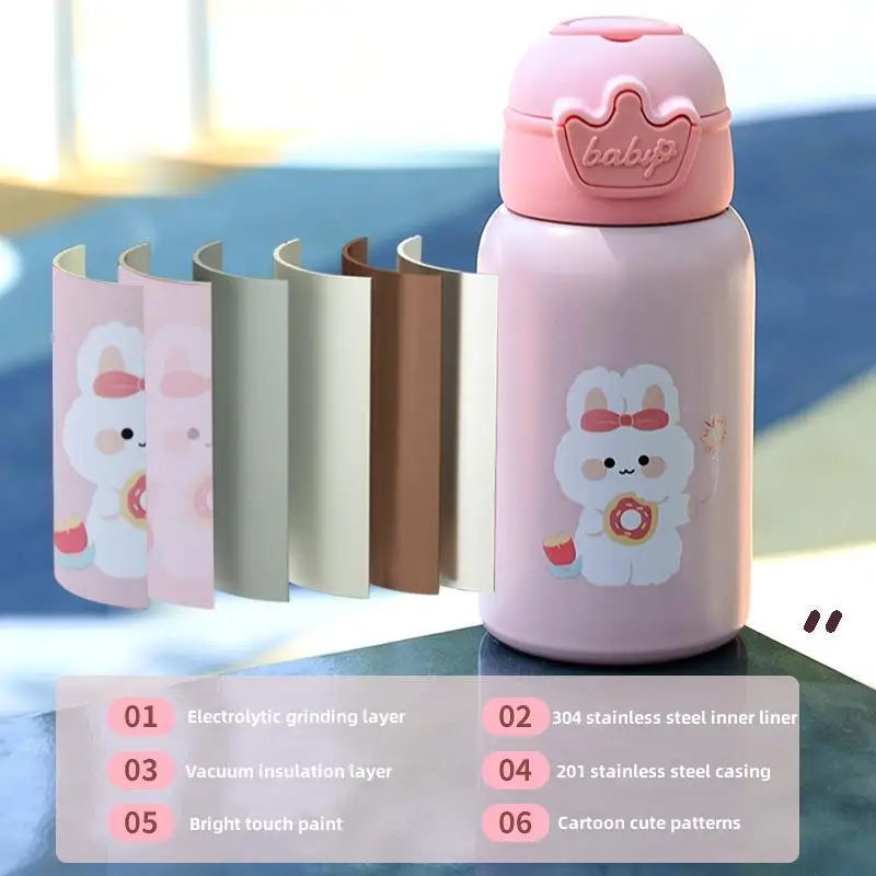 500ml Unicorn Kids Thermos Bottle Cute Children's Thermal Water Bottle Stainless Steel Thermos Mug For Student Water Cup