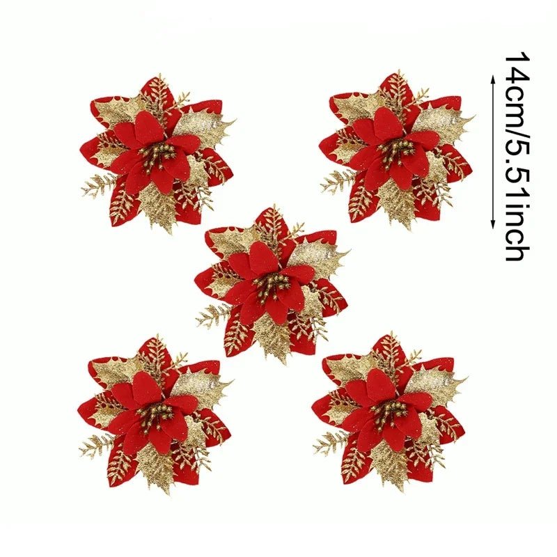Christmas Glitter Artificial Flowers