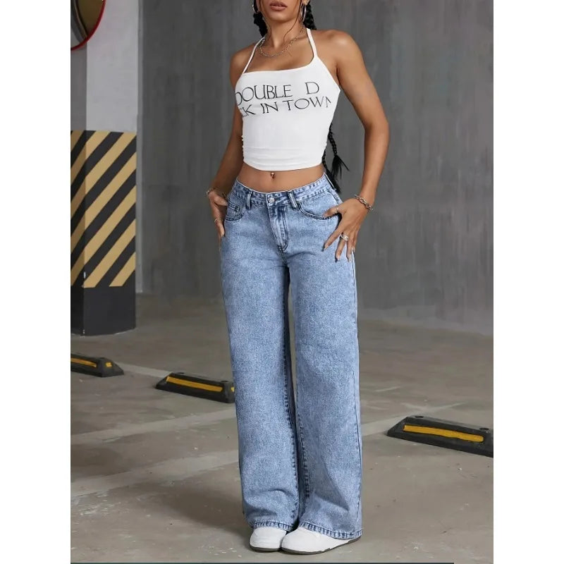 Denim Bow Embroidered Pocket Trouser Jeans