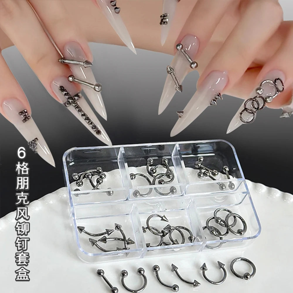 Nail Piercing Punk Nail Charms