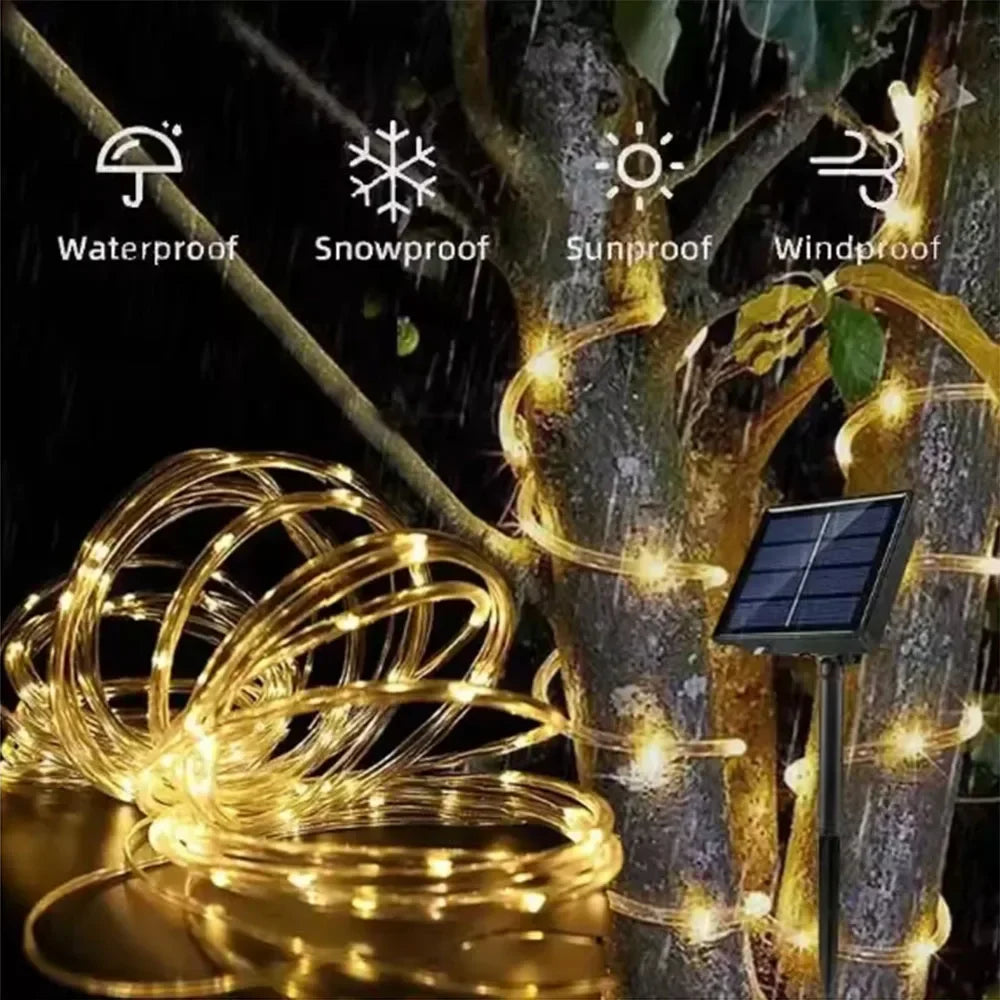 Solar Rope Outdoor Fairy String Lights