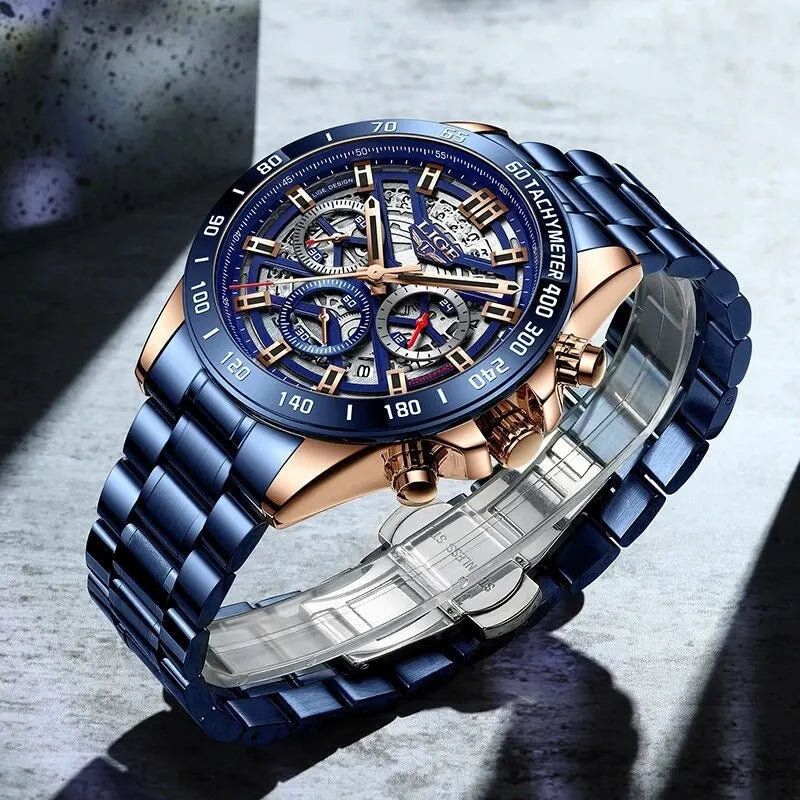 New Men Watch Top Brand Luxury Hollow Watch