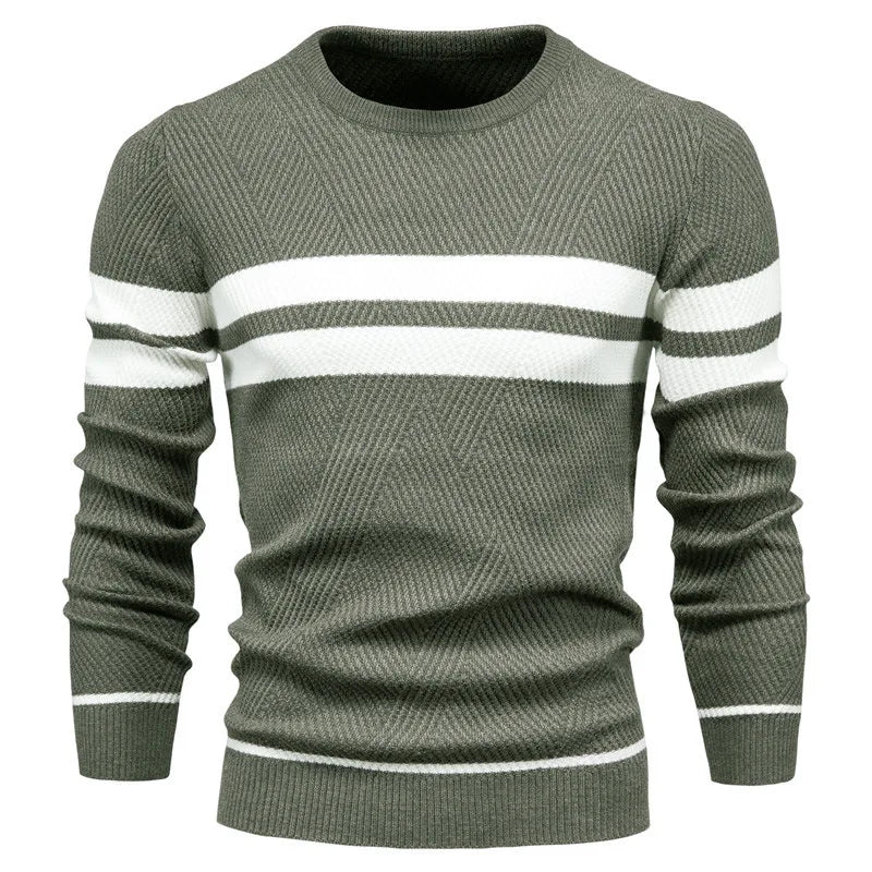 Men's Patchwork Warm Slim Sweater