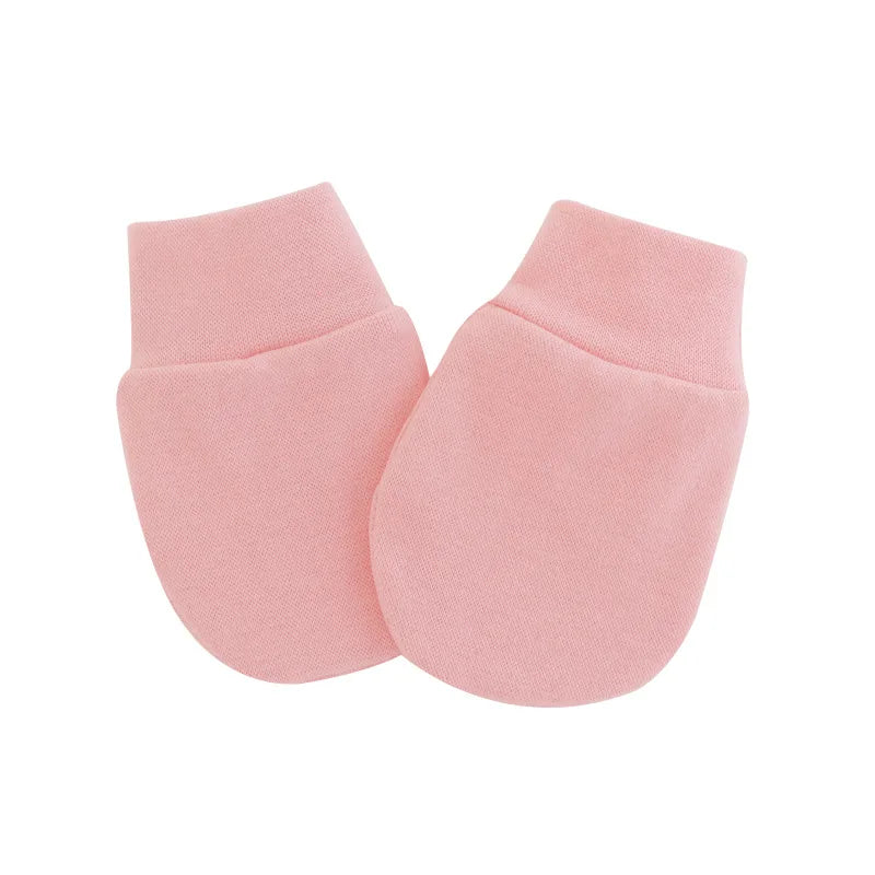 2pcs Baby Anti Scratching Soft Cotton Gloves+Mittens