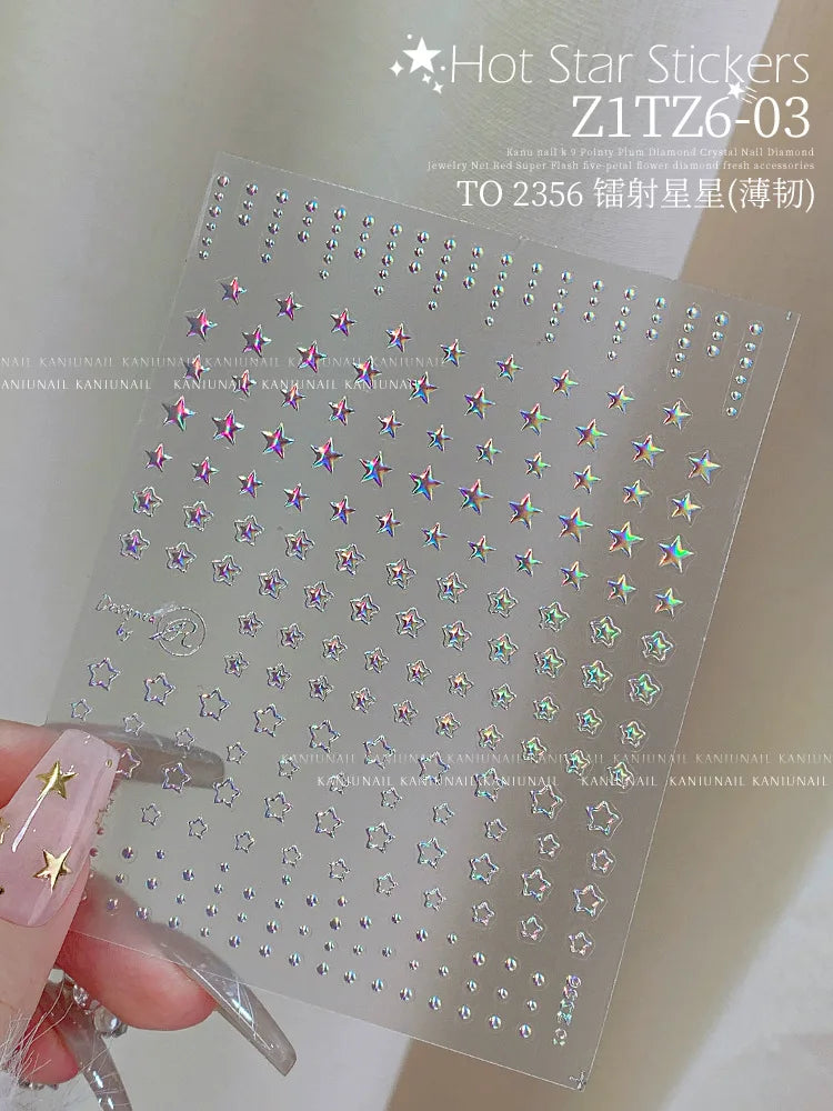 3D Star Nail Art Stickers