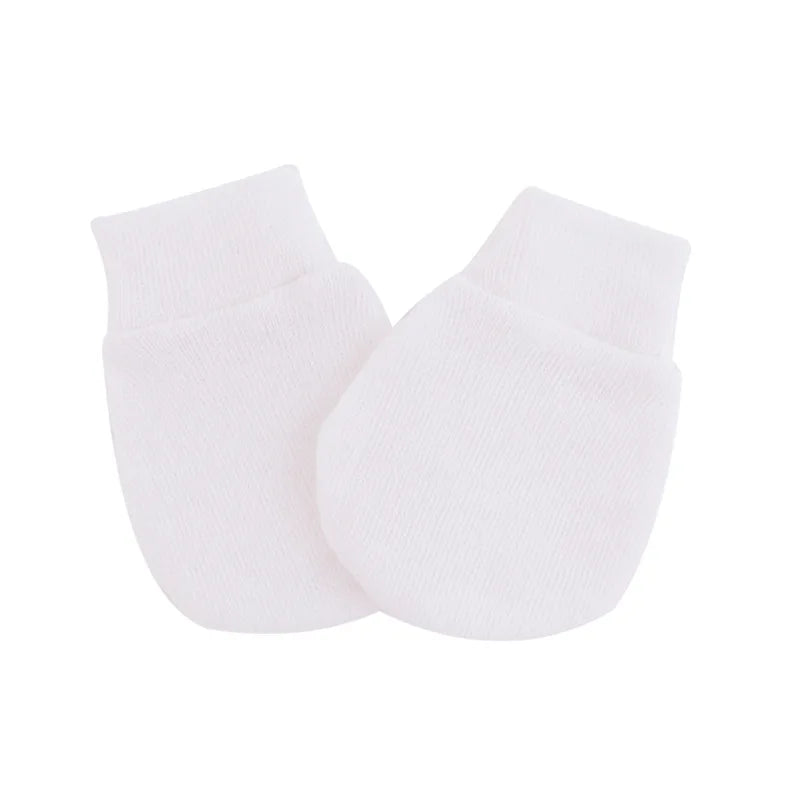 2pcs Baby Anti Scratching Soft Cotton Gloves+Mittens