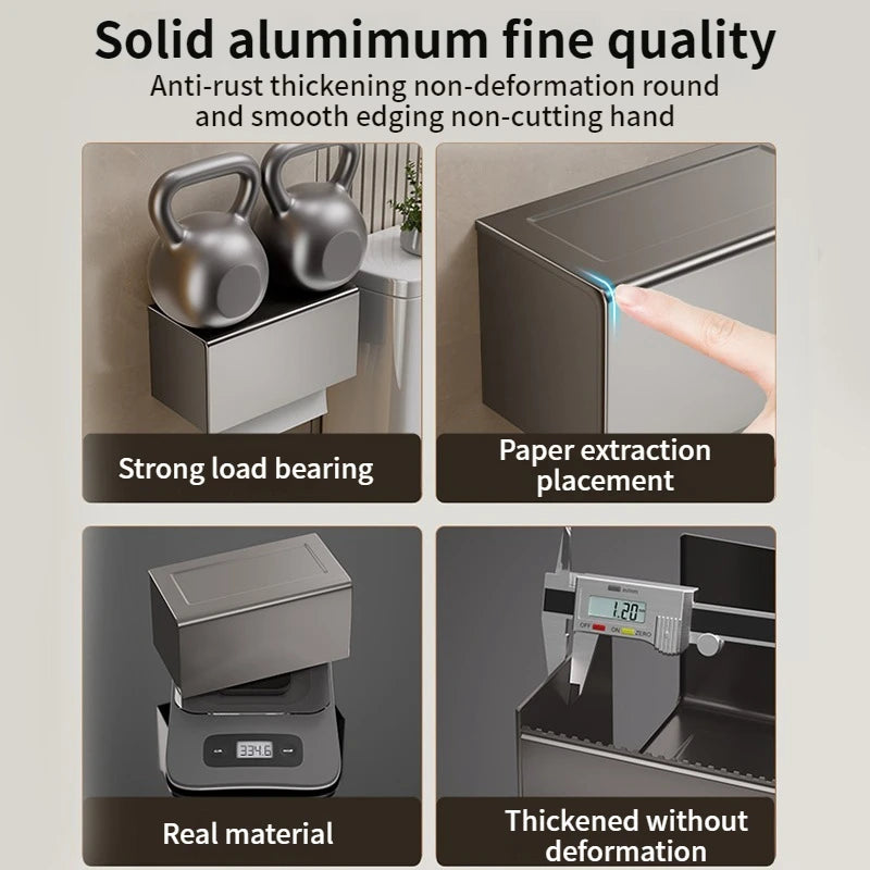 free punch Tissue Box no drill Bathroom Paper Towel Holder for Home Organizers Rack