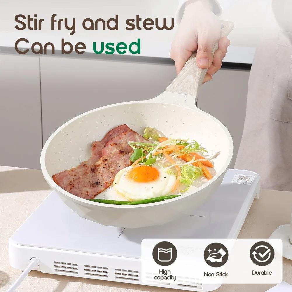 DONNOR 21pcs Pots and Pans Set Medical Stone Cookware Sets Non Stick Induction Cooker Natural Gas Kitchen Cookware Set